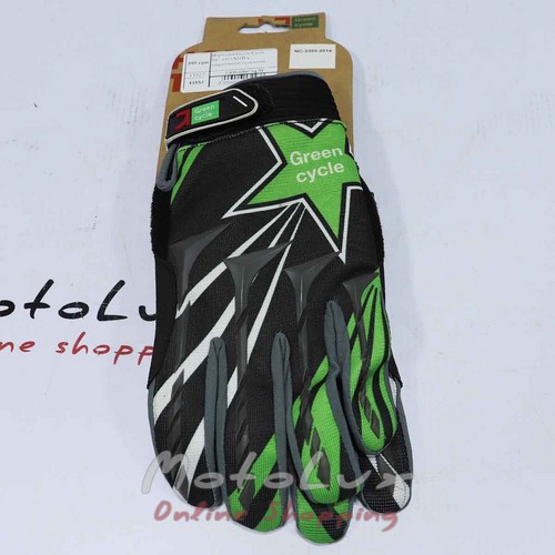 Перчатки Green Cycle NC-2355-2014 MTB, размер S, black n green