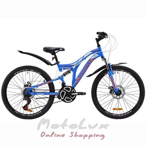 Підлітковий велосипед Discovery Rocket DD, колесо 24, рама 15, 2020, blue n orange n white