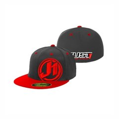 Just1 Cappello Flexfit Impact Baseball Cap, Size S-M, Black with Red