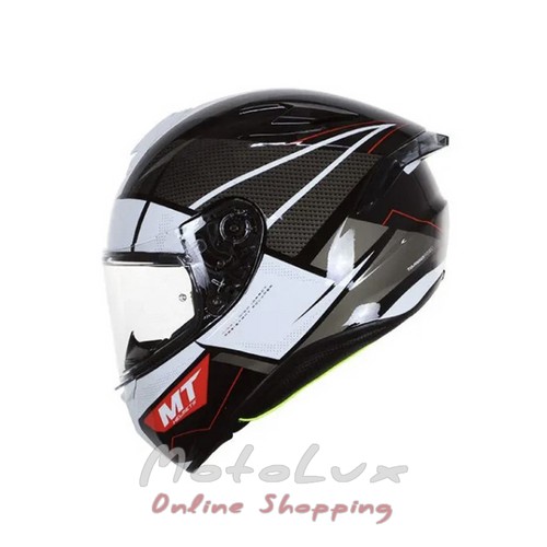Motorcycle helmet MT Targo Pro Podium D1, size S, black with white