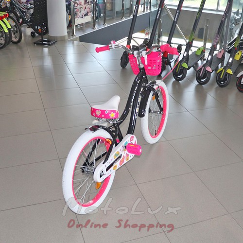 Gyermek kerékpár Formula 20 Cream, váz 10, AL, fekete n rózsaszín, 2022
