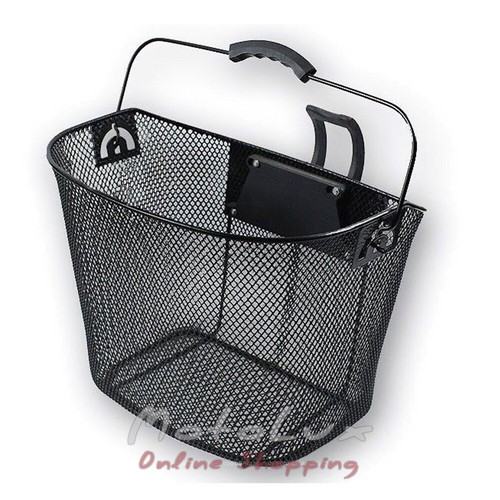 Green Cycle GCB-316 basket with quick-release fastener 25.4-31.8 mm. black steel