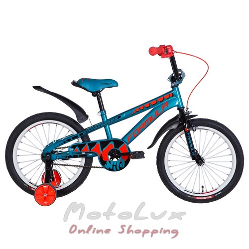 Дитячий велосипед Formula ST 18 Wild, рама 9, turquoise n black n orange, 2021