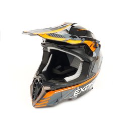 Motorcycle helmet Exdrive EX 806 MX glossy, size XXL, black with orange