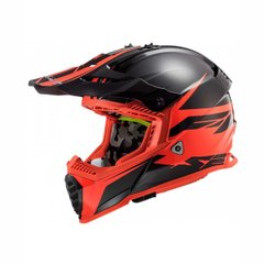 LS2 MX437 Fast Evo motorcycle helmet, size XXL, black with red