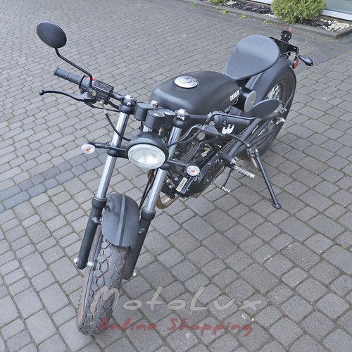 Motocykel Skymoto Diesel 200 Cafe Racer, čierna mat