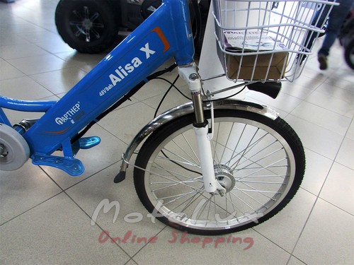 Elektromos kerékpár Alisa X, kerék 24, 350 W, 48 V, blue