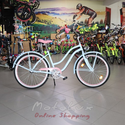 Дорожній велосипед Neuzer Picnic, колеса 26, рама 17, blue n white n pink