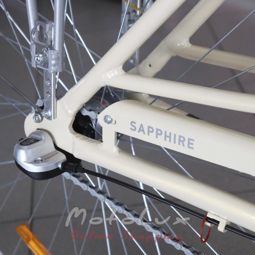 Міський велосипед Dorozhnik Sapphire, планетарна втулка, колесо 28, рама 19, 2020, beige