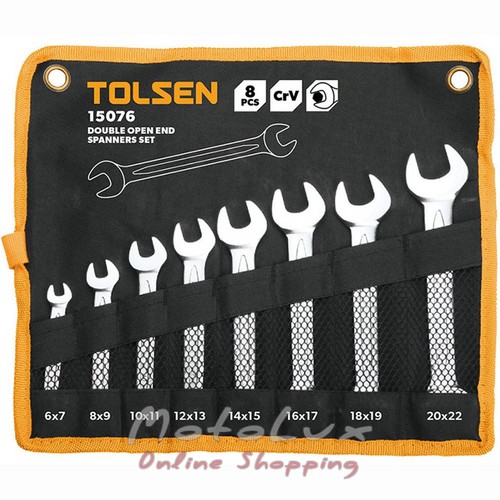 Набір ключів ріжкових Tolsen 15076,  в чохлі