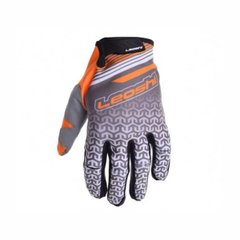 Leoshi MX motorcycle gloves, size M, gray with orange