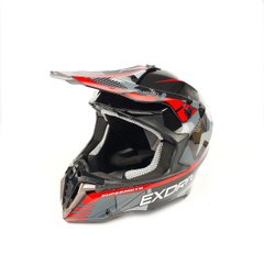 Motorcycle helmet Exdrive EX 806 MX glossy, size XL, black with red