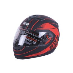 Virtue MD 803 motorcycle helmet, size M, matte black with orange
