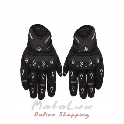 Scoyco MC10 motorcycle gloves, size L, black with white