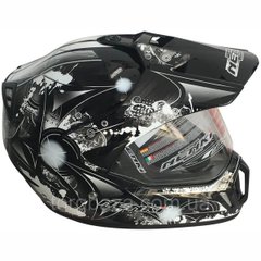 Helmet Nenki MX-310, black n white, motrad, M