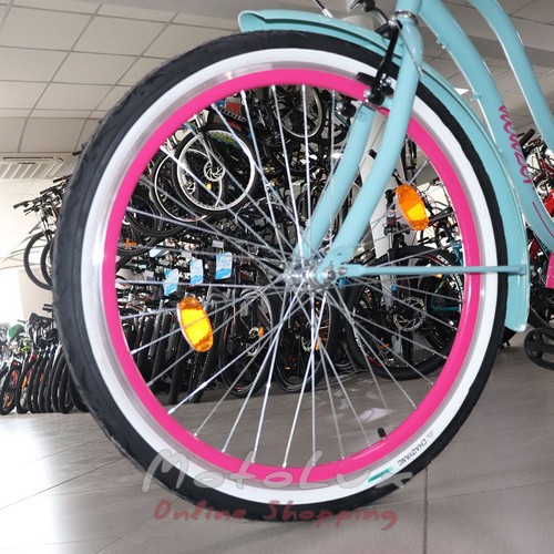 Дорожный велосипед Neuzer Sunset, колеса 26, рама 17, бирюзово-розовый