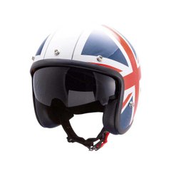 MT LE Mans UK motorcycle helmet, size S, red with blue with white