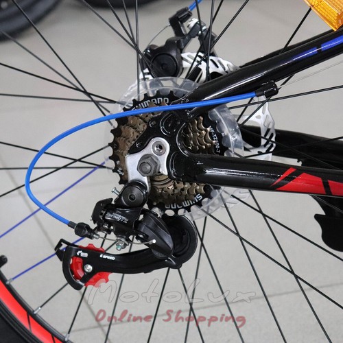 Teenage bicycle Benetti Forte DD, wheel 24, frame 13, 2019, black n red