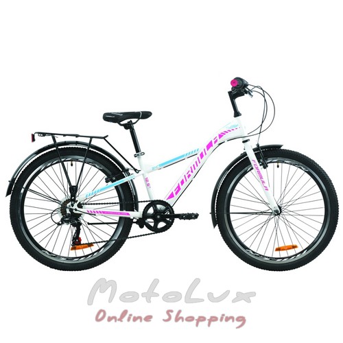 Подростковый велосипед Formula Mask Vbr с багажником, колеса 24, рама 12,5, 2020, white n blue