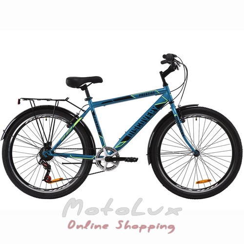 Городской велосипед Discovery Prestige Man, колесо 26, рама 18, 2020, blue n yellow