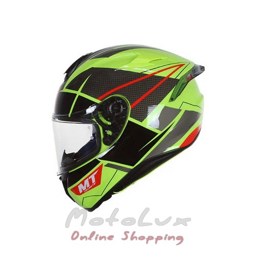 Motorcycle helmet MT Targo Pro Podium D1, size L, black with green