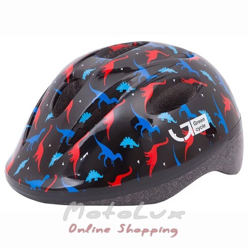 Helmet Children's Green Cycle Dino (50-54 cm) Black n Blue n Red