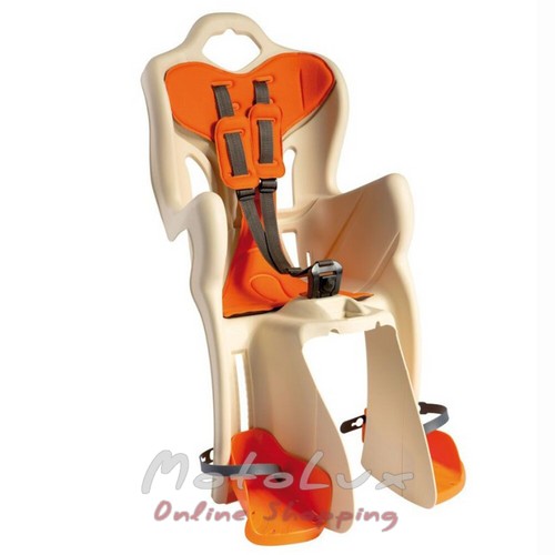 Сидіння заднє Bellelli Pepe Standart Multifix, до 22 кг, бежеве з помаранчевою підкладкою