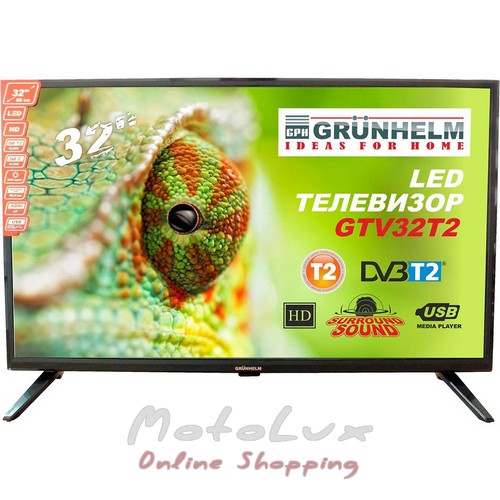 Телевізор Grunhelm GTV32T2 32 дюйма HD 1366x768