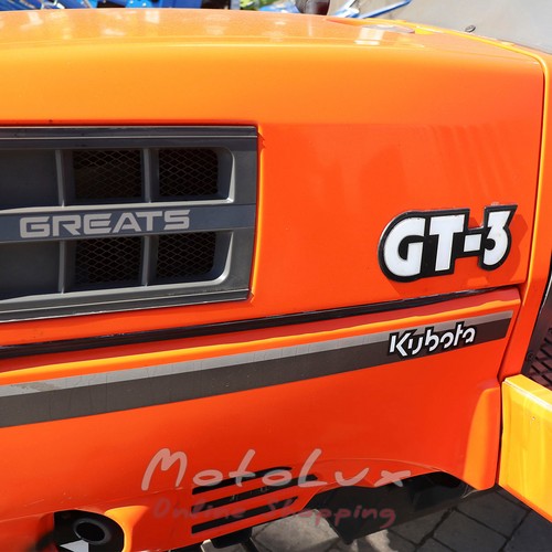 Мінітрактор Kubota GT3 з фрезою, був у використанні, помаранчевий