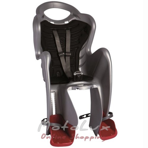 Rear seat Bellelli Mr Fox Сlamp, to 22kg, silver with black lining