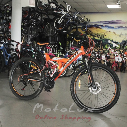 Horský bicykel Benetti Quattro DD, koleso 26, rám 18, 2018, black n orange