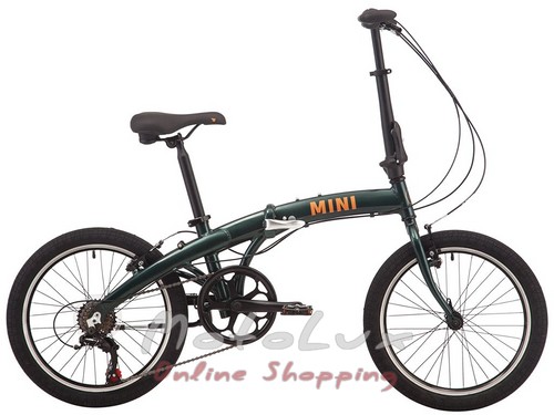 Складной велосипед Pride Mini 6, колесо 20, 2020, dark green