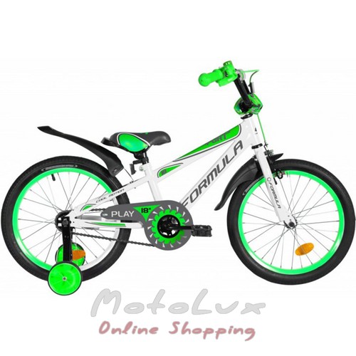 Дитячий велосипед Formula ST 18 Sport, рама 9.5, white n green n grey, 2021