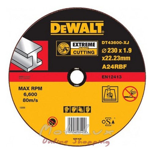 Круг відрізний DeWALT DT436000 Extreme, по металу, 230*1.9*22.2мм
