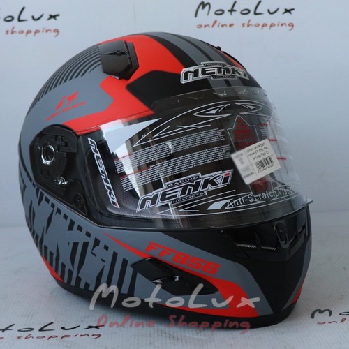 Helmet Nenki FF-856 Matte Gray Red, integral, М