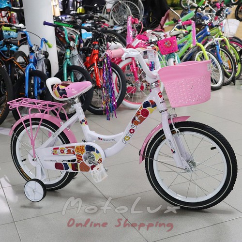 Дитячий велосипед Spark Flower, колеса 18, 2019, white