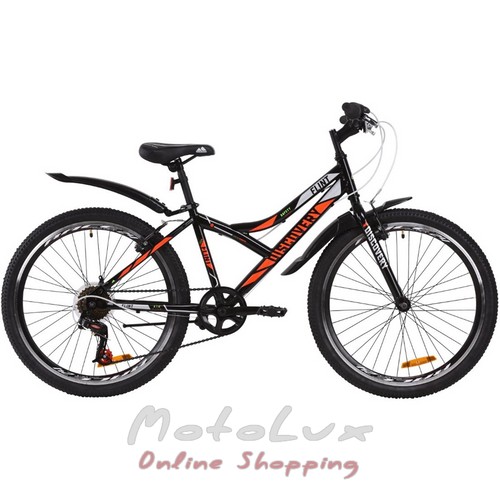 Подростковый велосипед Discovery Flint, колесо 24, рама 14, 2020, black n orange n grey
