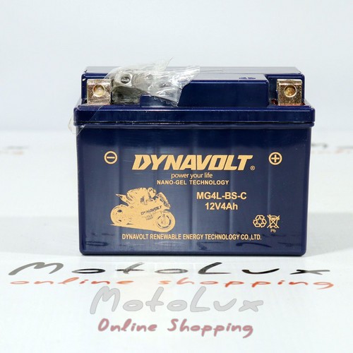 Аккумулятор Dynavolt MG4HL-BS-L, 114/70/85, 12V 3,5 Ah для мотоцикла