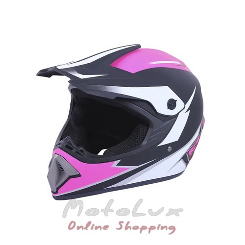 Virtue MD 905 motorcycle helmet, size S, black with pink