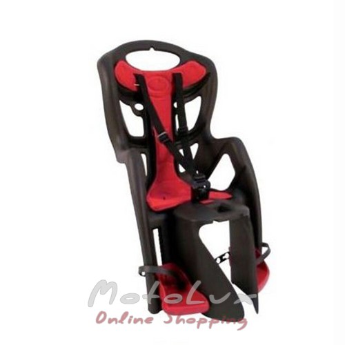 Сидіння заднє Bellelli Pepe Standart Multifix, до 22 кг, сіре з червоною підкладкою