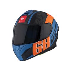 Motorcycle helmet MT Targo Pro Welcome D4 Matt Orange, size L, black with orange