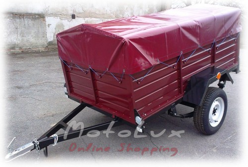 Car trailer zinc-coated 1300х2200х520 mm, tailgate spring Volga