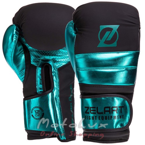 Leather boxing gloves Zelart VL 3083, blue