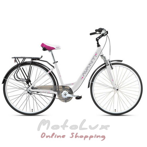 Városi kerékpár Avanti 26 Fiero Nexus, váz 16, fehér n rózsaszín