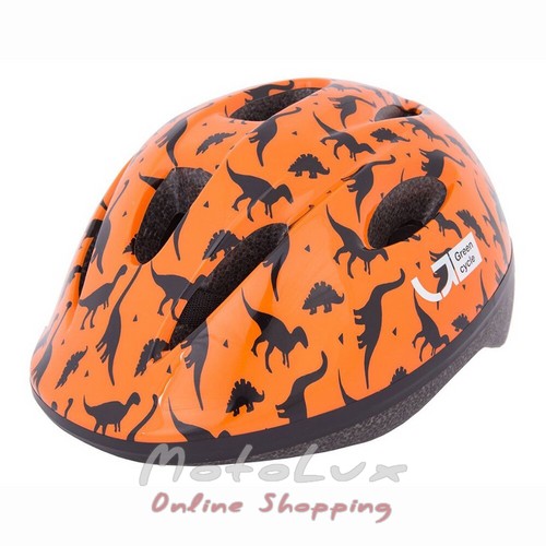 Helmet Children's Green Cycle Dino (48-52 cm) Black n Orange