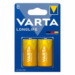 Батарейка Varta Longlife C BLI 2 Alkaline, блістер 2 шт