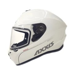 Motorcycle helmet AXXIS Draken S V.2 Solid Gloss Black, size L, white