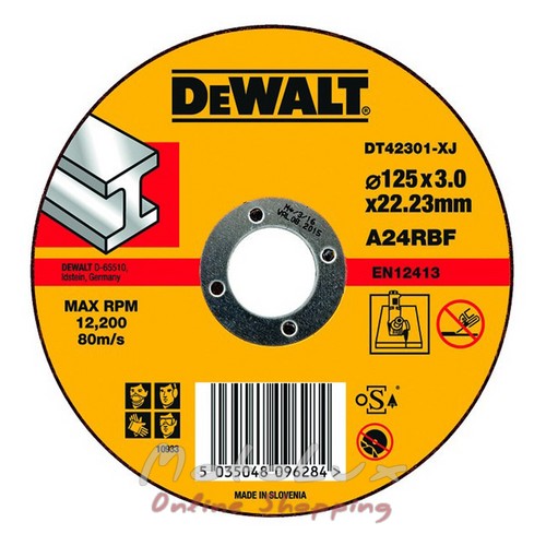 Cutting wheel DeWALT DT42301, for metal, 125x3x22.2 mm