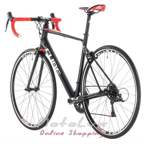 Велосипед шосейний Cube Attain, колеса 28, рама 60 cm, 2019, black n red