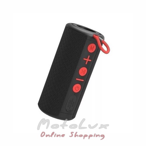 Portable speaker with flashlight GW 267 Grunhelm, black with red